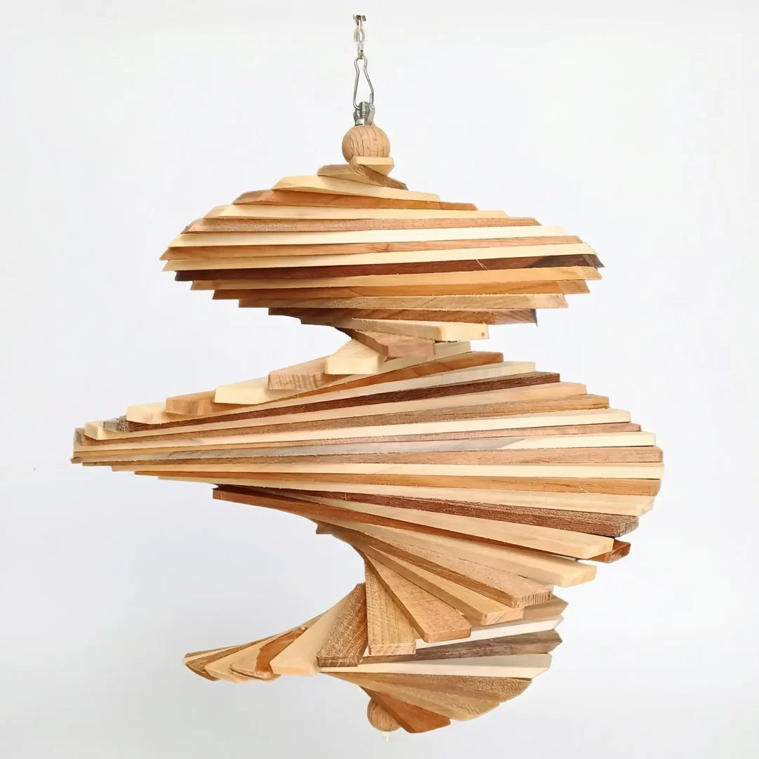 Houten Windspinner Spiraal
