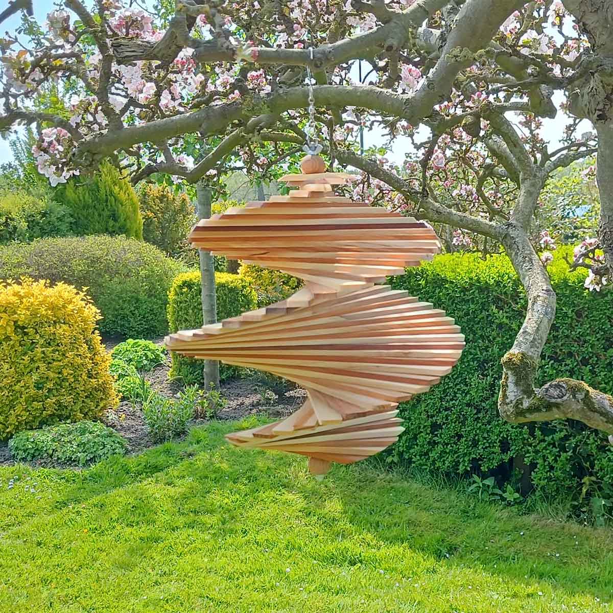 Houten Windspinner Spiraal
