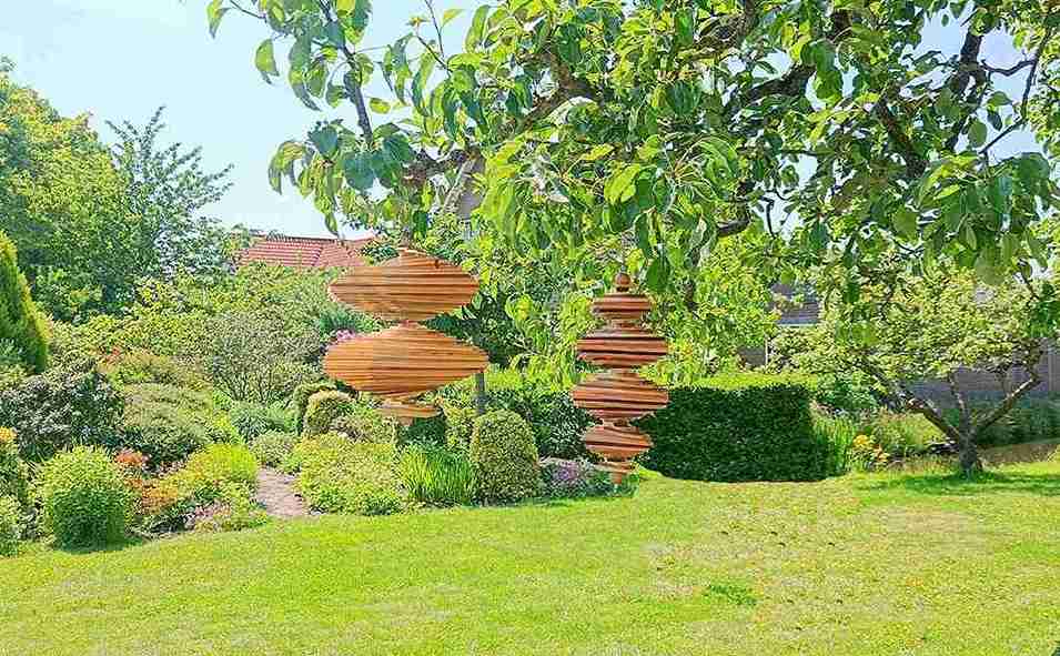 Houten Windspinner Spiraal