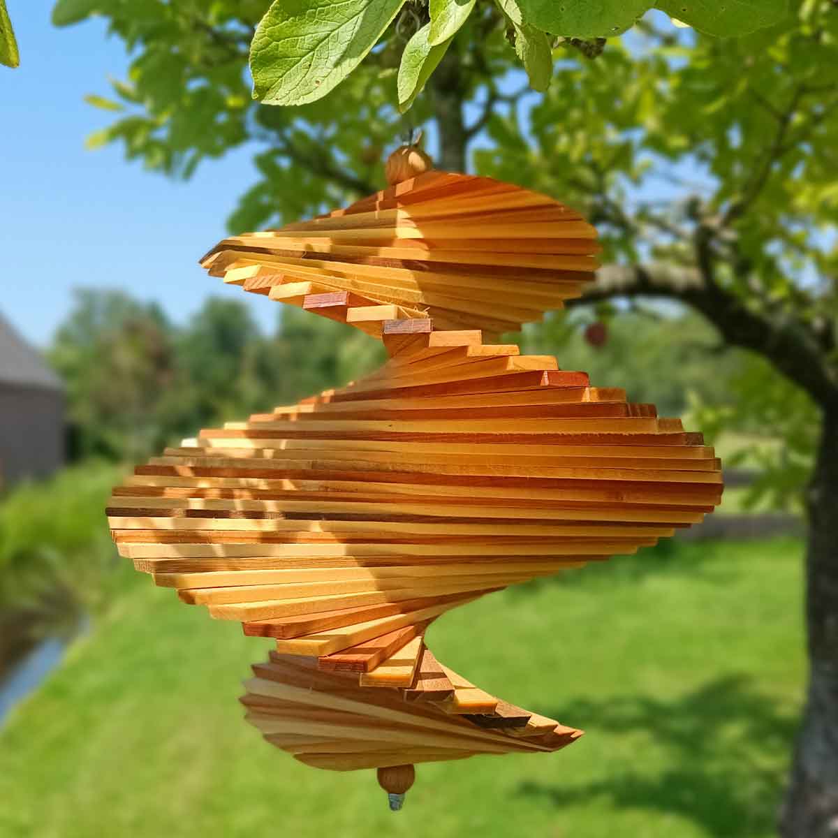Houten Windspinner Spiraal